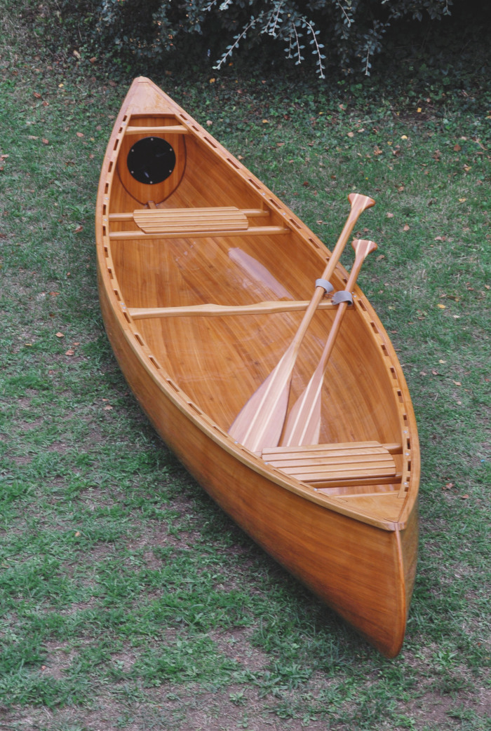 Image 2 - wooden open touring canoe top view